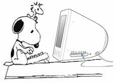 Snoopy with his iMac